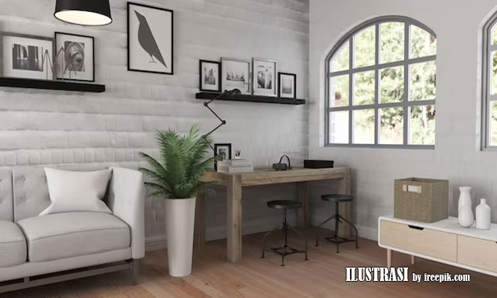 desain interior rumah dengan tema industrial